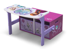 Delta Children Frozen 3-in-1 Storage Bench and Desk Left View Open a3a