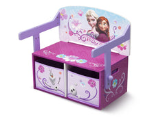Delta Children Frozen 3-in-1 Storage Bench and Desk Left View Closed a4a